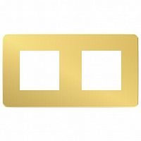 Рамка 2 поста UNICA STUDIO, золото | код. NU280460 | Schneider Electric